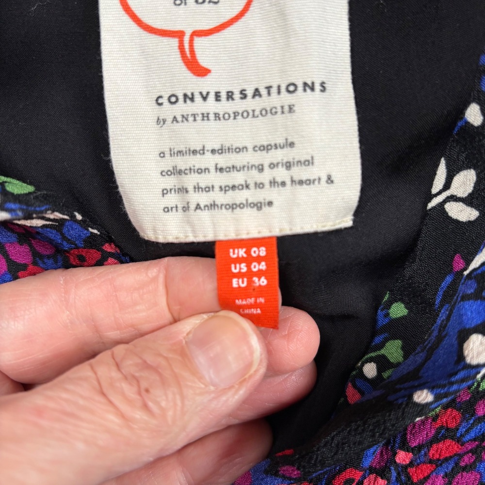 Conversations by Anthropologie 32 of 52 Floral Button Smocked Dress Women US 4 - Picture 9 of 10